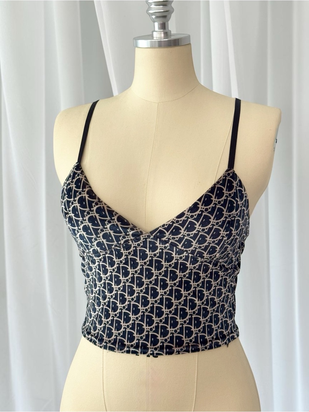 Navy and Off White D Monogram Tank Top
